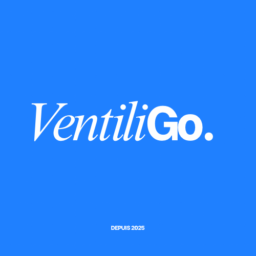Logo de VentiliGo Bleu éclatant.